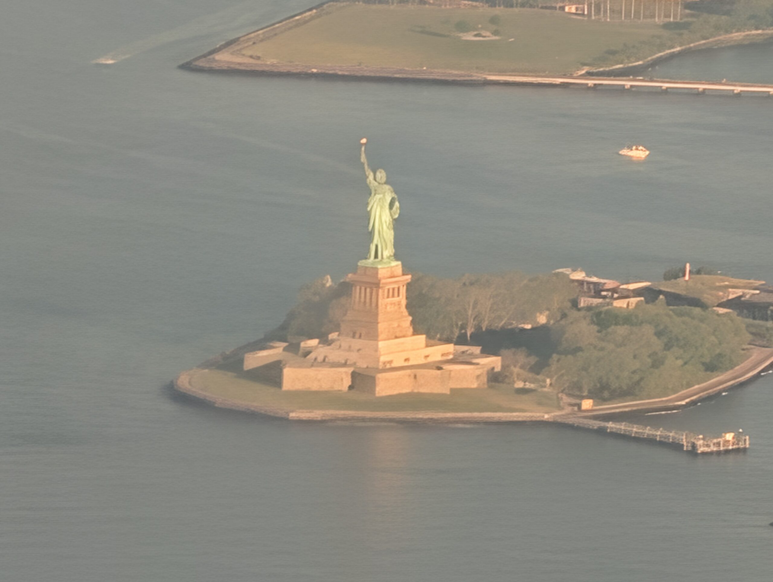 The Statue of Liberty from the air