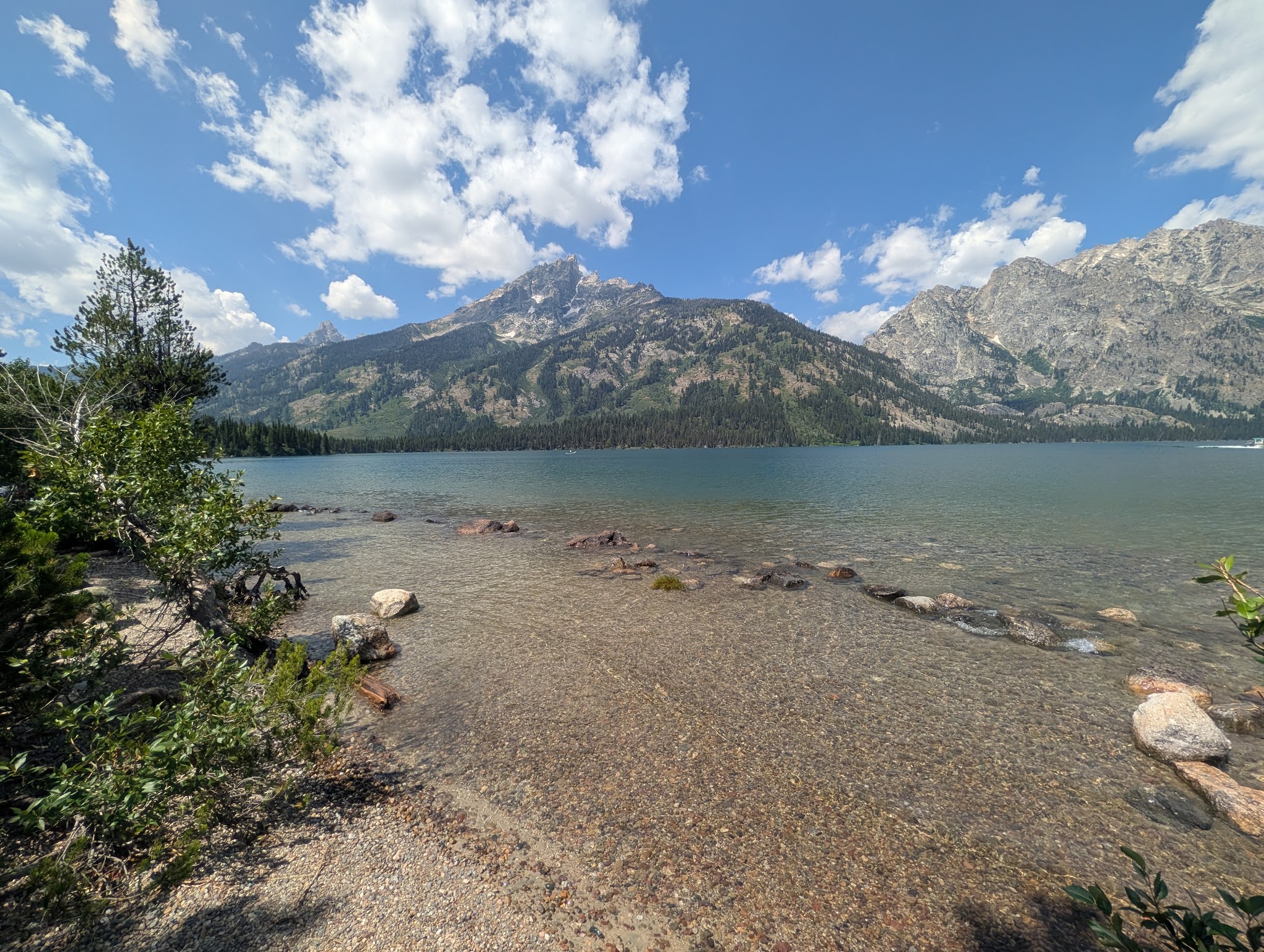 The Jenny Lake shoreline with the Teton range across the water